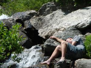 The King of Drama hiking in Death Canyon.